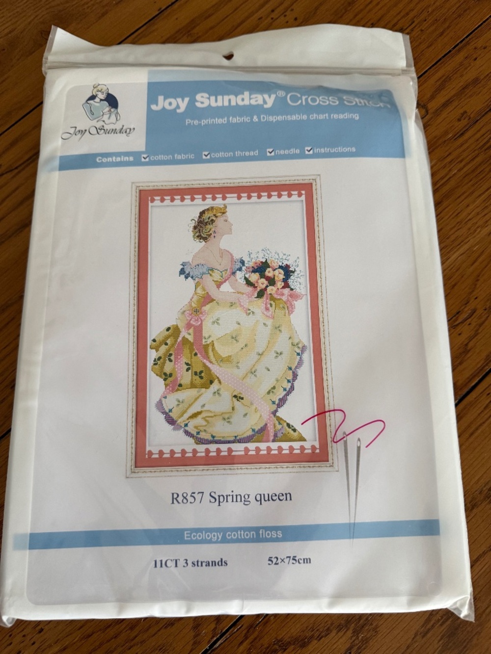 Spring Queen Joy Sunday Cross Stitch Kit 11CT Pre-Printed Aida NEW